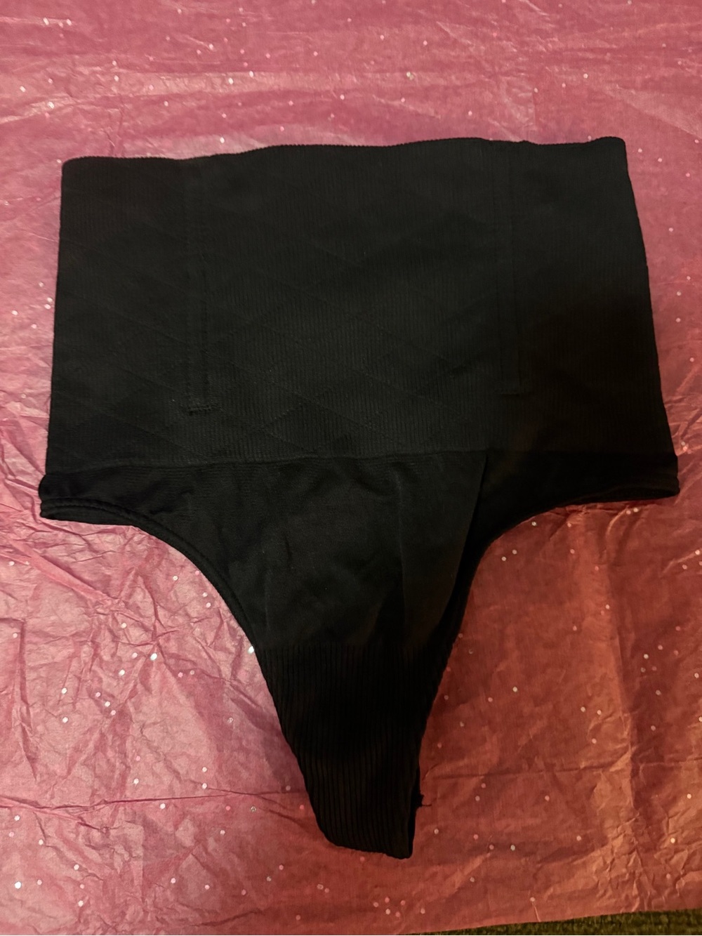 High-Waist Black Shaping Thong — Smooth Sculpting Support